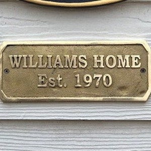 Family Name Plaques - Custom Cast Brass door signs & plaques - Personalized plaques - Est signs