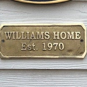 Custom Cast Brass door signs & plaques - Personalized Door sign - Brass gold finish wall plaques - Established sign - House warming gifts