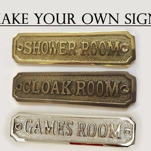 Personalized 3D door signs, Custom brass sign plaques - Modern signs for top of door