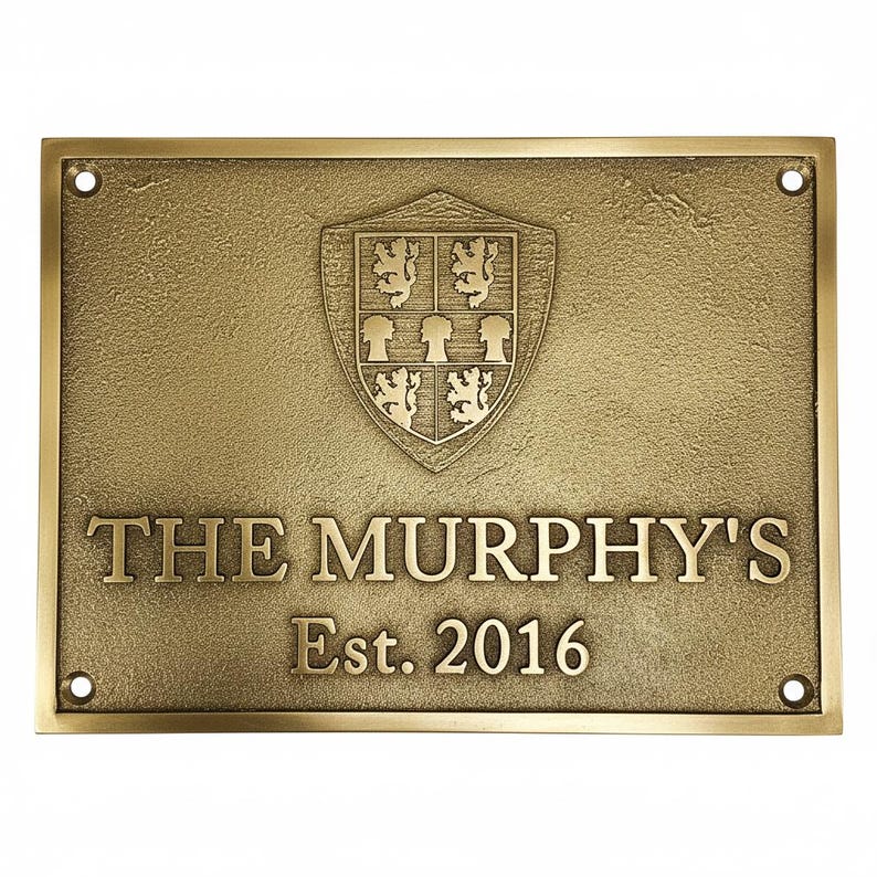 Custom Bronze Family Crest Plaque | Established Date Plaque | Outdoor ...
