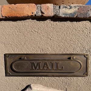 Custom Cast Bronze Mail Slot – Vintage Style Letter Box - Customized Sign