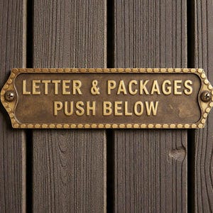 Placa De Puerta RETRO "SEÑORAS" De Latón Para Baño - Hecho A Mano, Estilo Vintage