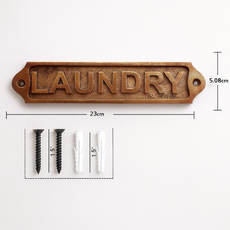 Vintage Laundry Room Sign – Rustic Cast Iron Wall Plaque, Door Sign ...
