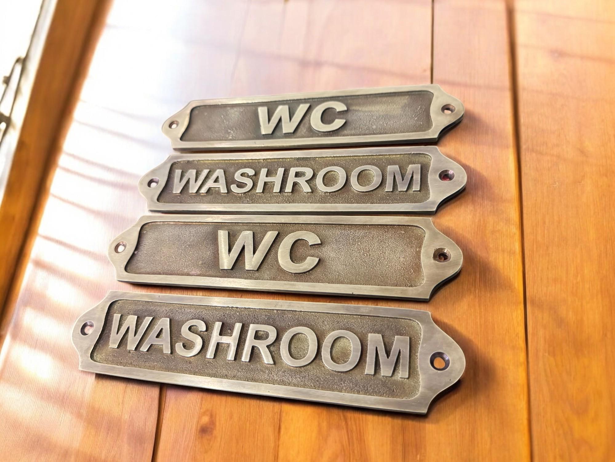 真鍮製ドアサイン - WC、ヴィンテージアンティークビクトリア朝鋳物