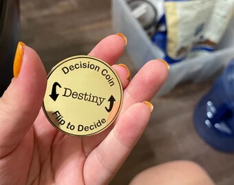 Custom name Decision Coin - Custom Engraved Brass Coin - Couples Flip Coin - Gifts for Her/Him