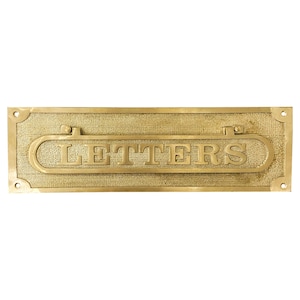 Buzón de latón fundido personalizado con ranura para cartas - Buzón de puerta - Ranura para cartas de latón - Solapa para buzón - Decoración para buzón - Placa para cartas única