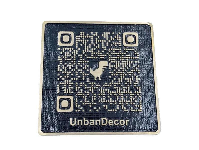 Qr Code Unfunctiona Customized Cast Brass Functional QR Code Plaque: Business Working ...