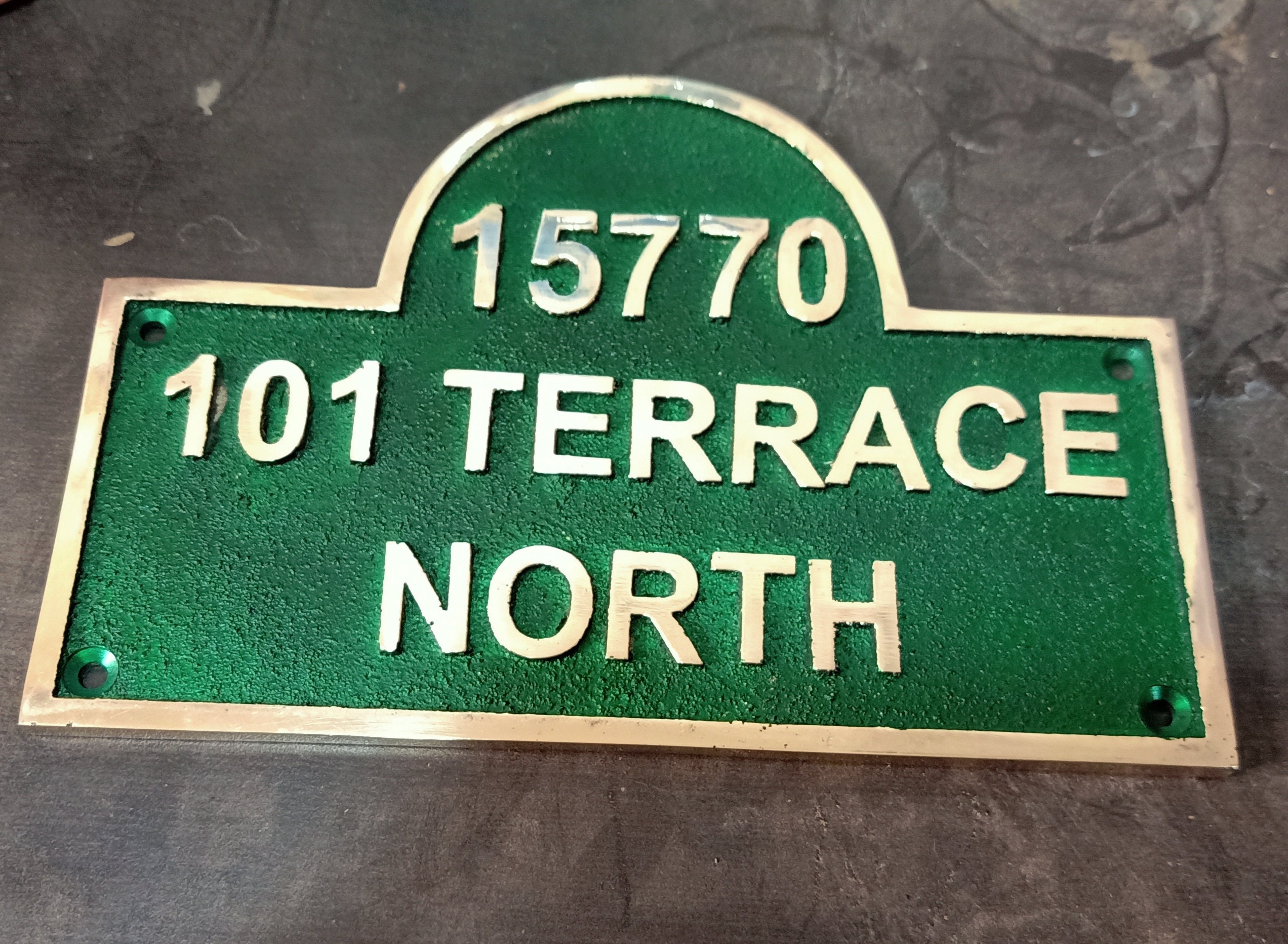 Cast Brass Address Plaques Personalized Cast With Arch Top Etsy