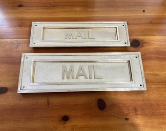 Gepersonaliseerde messing postsleuf - postklep met binnenscharnier - aangepaste brievenbussleuf