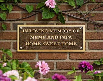 Custom Bronze Memorial Plaque – Personalized Tribute Sign – Outdoor/Indoor Remembrance Plate –  Engraved Tribute Signs