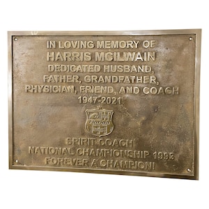 Memorial Plaques - Customized Cast Brass Historical markers - Vintage style Wall signs