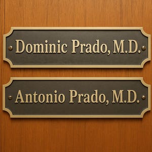 Customized Embossed Brass Nameplate | Personalized Bronze Door Sign | Plaques for Office and Buildings