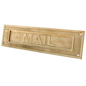Solapa de correo personalizada con bisagra interior - Ranura para cartas personalizada - Ranura para correo de latón - Ranura para correo vintage - Letreros para exteriores - Ranura personalizada