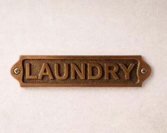 Vintage Laundry Room Sign – Rustic Cast Iron Wall Plaque, Door Sign, Farmhouse Décor, Antique Style Gift