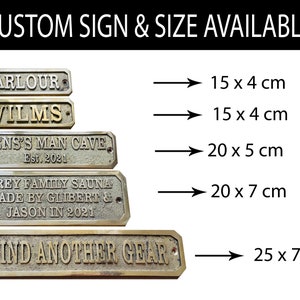 Custom Cast Brass door signs & plaques Any language Sign Customized size plaques Custom name signs brass gold finish Est sign image 2