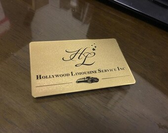 Custom Engraved Brass metal cards, brass gold finish card ATM size card, brass wallet card, retirement gift brass golf finish