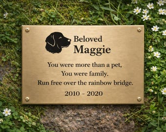 Personalized Pet Memorial Plaque - Solid Brass Remembrance Marker - Dog Remembrance gift