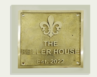 Customized signs - Address Plaques - fleur de lis  - Custom plaques - Modern door sign