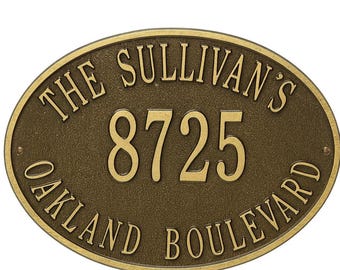 Custom Cast Bronze Plaque - Oval Metal Sign, Memorial Plaque - Street Address Plaques - Personalized Plaque