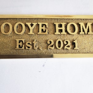 Custom Cast Brass door signs & plaques Any language Sign Customized size plaques Custom name signs brass gold finish Est sign image 3