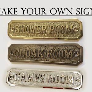 Customized Cast brass custom door signs - Personalized plaques -  Gold, Silver / Chrome, Bronze finish door plaques.