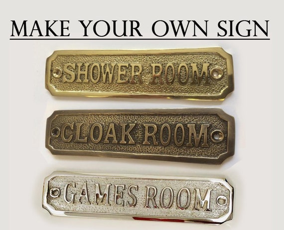 Customized Cast Brass Custom Door Signs Personalized Plaques Gold