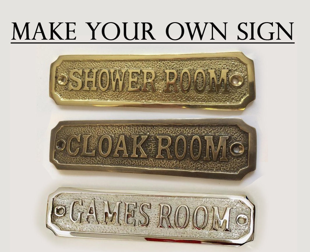 Chattels LAUNDRY ROOM Door Sign Solid Brass with a Shiny Nickel Silver Finish 13 x 3.5 cm comes with Screws DSN-17-N 