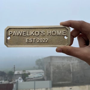 Custom Brass Est Sign | Last Name metal Sign | Wedding Gift | Home Wall Decor | Home Establish sign