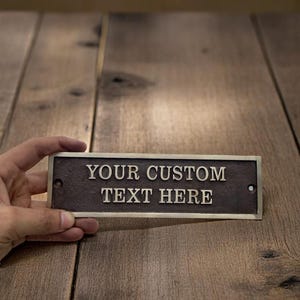 Fully customized Cast bronze sign  - Custom memorial Plaque - welcome quote Door signs - Corporate signs