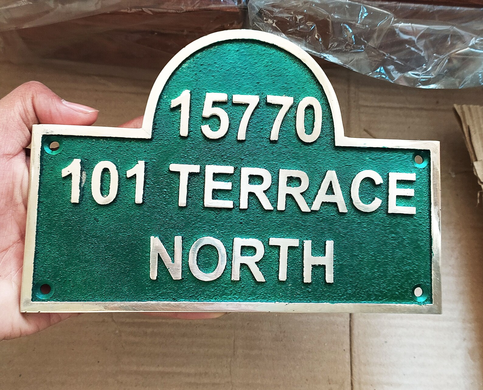 Cast Brass Address Plaques Personalized Cast With Arch Top Etsy