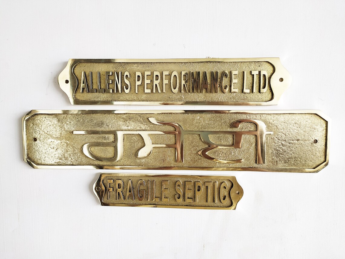 Custom Brass Door Signs & Plaques Custom Language Plaques Etsy