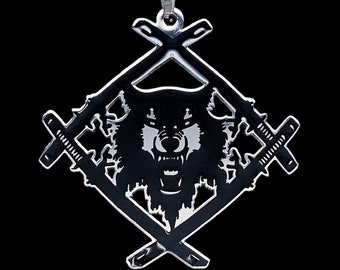 HollowSquad Necklace! Stainless Steel & Black Enamel Pendant + Stainless Steel Chain (SESH Bones Xavier Wulf DeadBoy SeshHollowWaterBoyz)