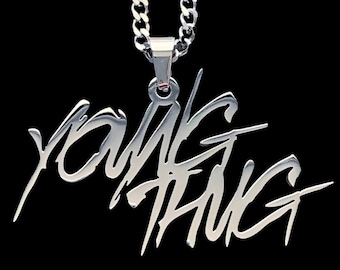 Young Thug Necklace! Polished Stainless Steel Pendant + Stainless Steel Chain (Thugger Young Slime Life Young Stoner Life Slatt Gunna Wunna)