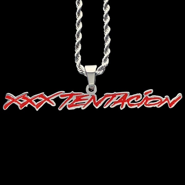 XXXTENTACION Necklace! Stainless Steel & Red Enamel Pendant + Choice of Chain (Jahseh Onfroy LLJ Bad Vibes Forever Revenge)