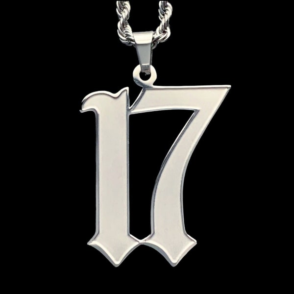 XXXtentacion 17 Necklace! Etched Stainless Steel Pendant + Choice of Chain (Jahseh Onfroy LLJ Bad Vibes Forever Revenge)