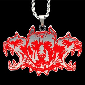 City Morgue WarDogs Necklace! Stainless Steel & Red Enamel Pendant + Stainless Steel Chain (ZillaKami SosMula As Good As Dead MST)