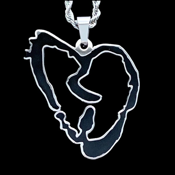 XXXtentacion Heartbreak Necklace! Stainless Steel & Black Enamel Pendant + Choice of Chain (Jahseh Onfroy LLJ Bad Vibes Forever Revenge)