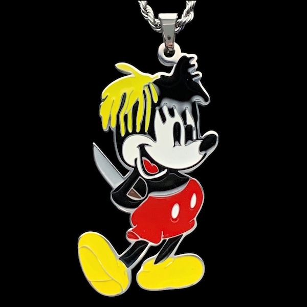 XXXtentacion Mickey X Necklace! Stainless Steel & Multicolor Enamel Pendant + Choice of Chain (Jahseh Onfroy LLJ Bad Vibes Forever Revenge)