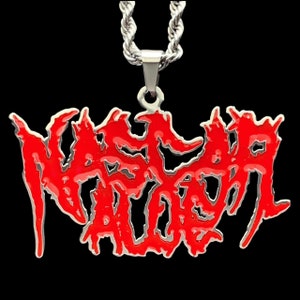 NASCAR アロエ ネックレス! ステンレススチール & レッド エナメル ペンダント + ステンレススチール チェーン (Death Proof Inc トラップ メタル シド ヴィシャス ヤング アロエ)