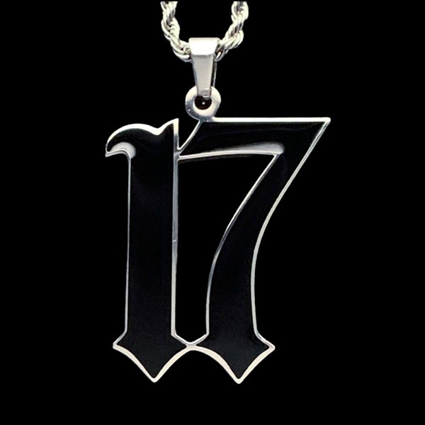 XXXtentacion 17 Necklace! Stainless Steel & Black Enamel Pendant + Choice of Chain (Jahseh Onfroy LLJ Bad Vibes Forever Revenge)