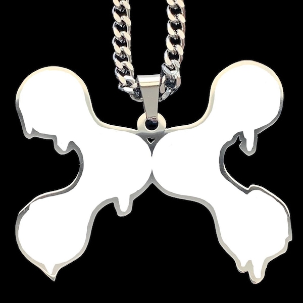 Scarlxrd DXXM Life Necklace! Stainless Steel & White Enamel Pendant + Stainless Steel Chain (LXRD Trash Gang Trap Metal Mazzi Maz Scarlord)