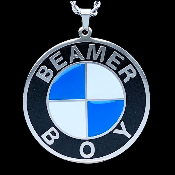 Collier Lil Peep Beamer Boy! Pendentif en acier inoxydable et émail + chaîne au choix (Gustav Ahr GBC Hellboy CryBaby GothBoiClique BMW Bimmer)