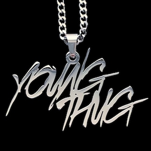 Young Thug Necklace! Polished Stainless Steel Pendant + Stainless Steel Chain (Thugger Young Slime Life Young Stoner Life Slatt Gunna Wunna)