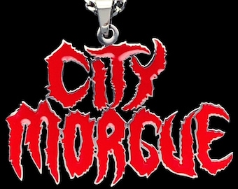CITY MORGUE Necklace Stainless Steel Red Enamel Pendant Stainless Steel Chain zillakami Sosmula Wardogs as Good as Dead MST Trap Metal Etsy