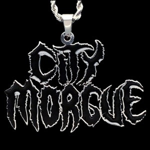 CITY MORGUE Necklace! Stainless Steel & Black Enamel Pendant + Stainless Steel Chain (ZillaKami SosMula Wardogs As Good As Dead MST)