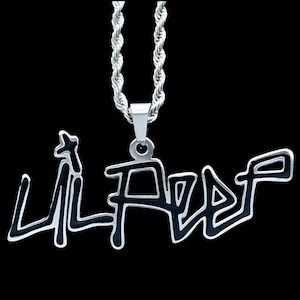 Lil Peep Halskette! Edelstahl & Emaille Anhänger + Wunschkette (Gustav Ahr GBC Hellboy CryBaby GothBoiClique Goth Angel Sinner)