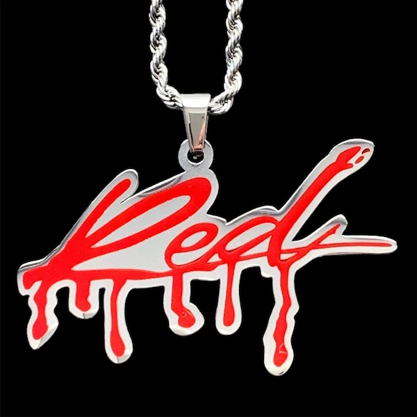 Playboi Carti RED Necklace! Stainless Steel & Red Enamel Pendant + Choice of Chain (Whole Lotta Red Cash Carts King Vamp Die Lit ASAP Mob)