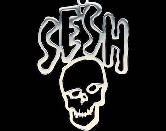 TeamSESH Necklace! Polished Stainless Steel Pendant + Stainless Steel Chain (SESH Bones Xavier Wulf Hollow Squad DeadBoy Trap Metal)