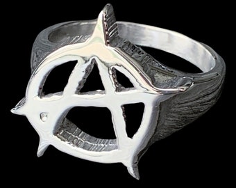 Anarchy Ring! Stainless Steel A Ring Available in US Sizes 7-12