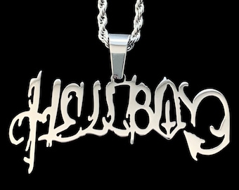 Lil Peep Hellboy Necklace! Polished Stainless Steel Pendant + Choice of Chain (Gustav Ahr GBC CryBaby GothBoiClique Goth Angel Sinner)